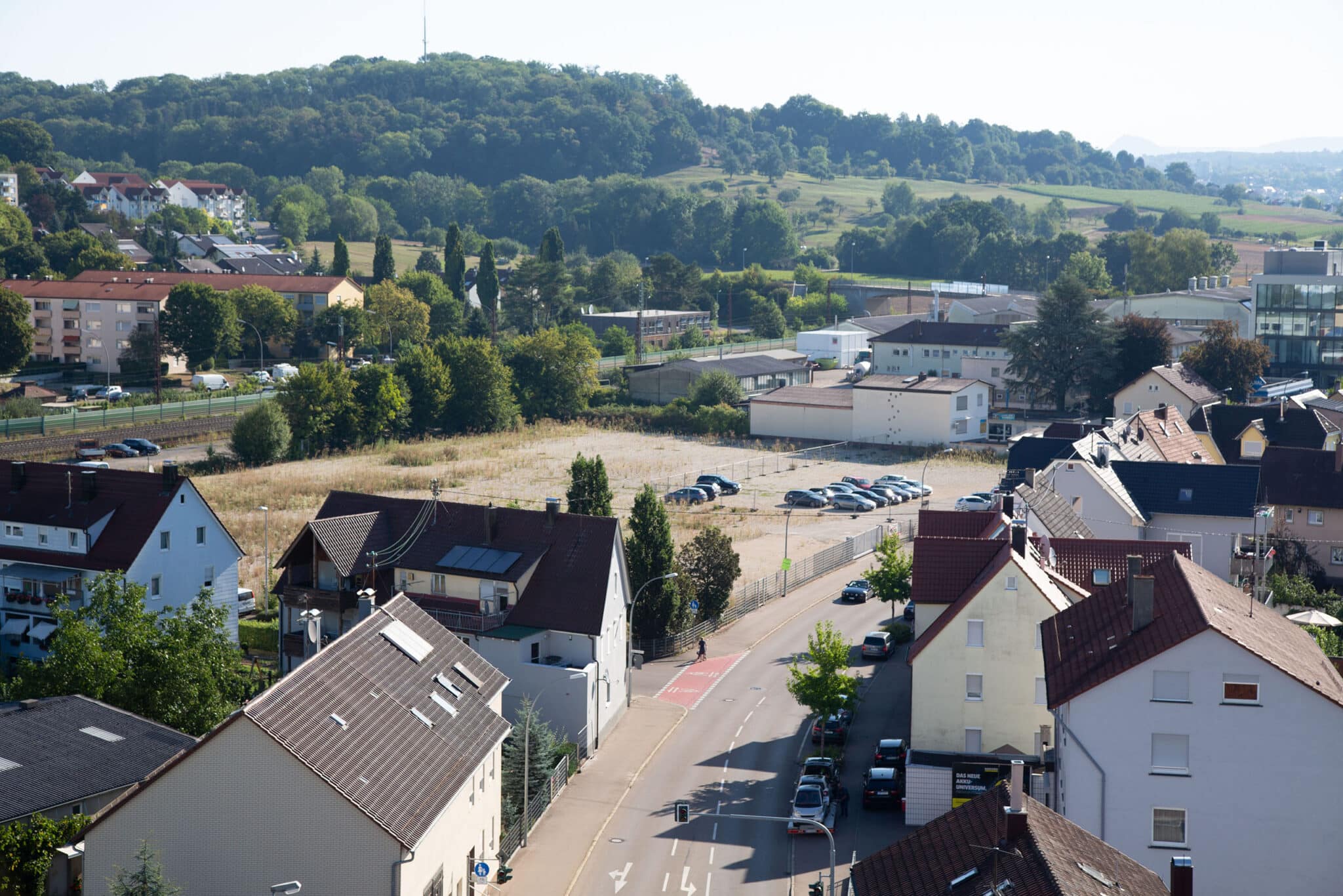 Ansicht des Spinnweberei Areals von der Ulmer Straße