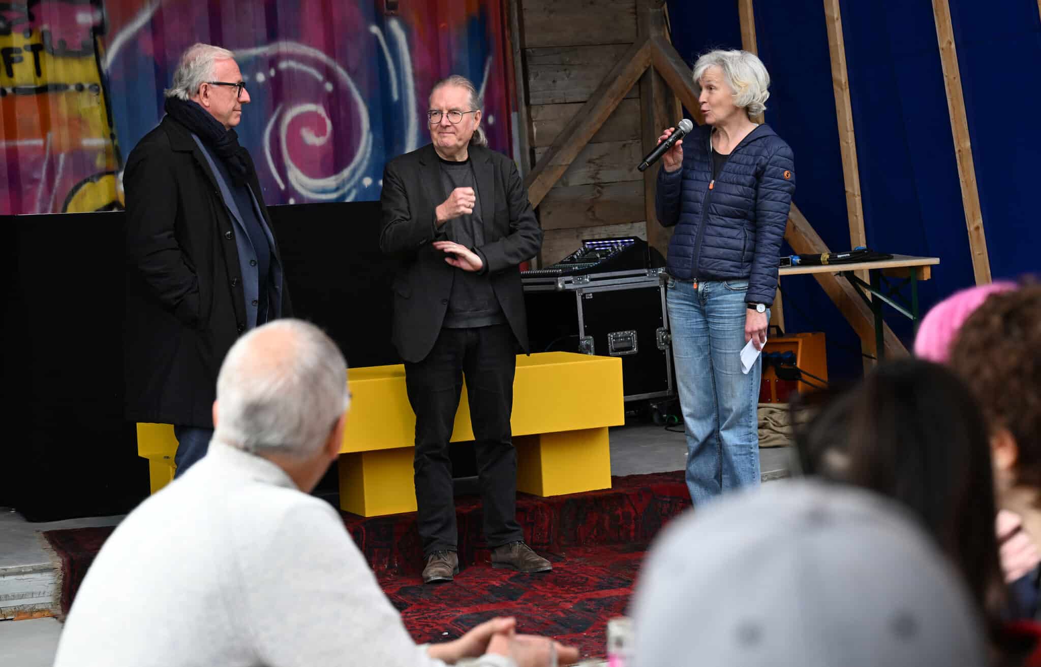 Gesprächsrunde zum Abschlussfest IBA’27-Festival #2 mit Wolfgang Riehle, Peter Pätzold und Dr. Gabriele König (Bild: IBA’27 / Franziska Kraufmann)