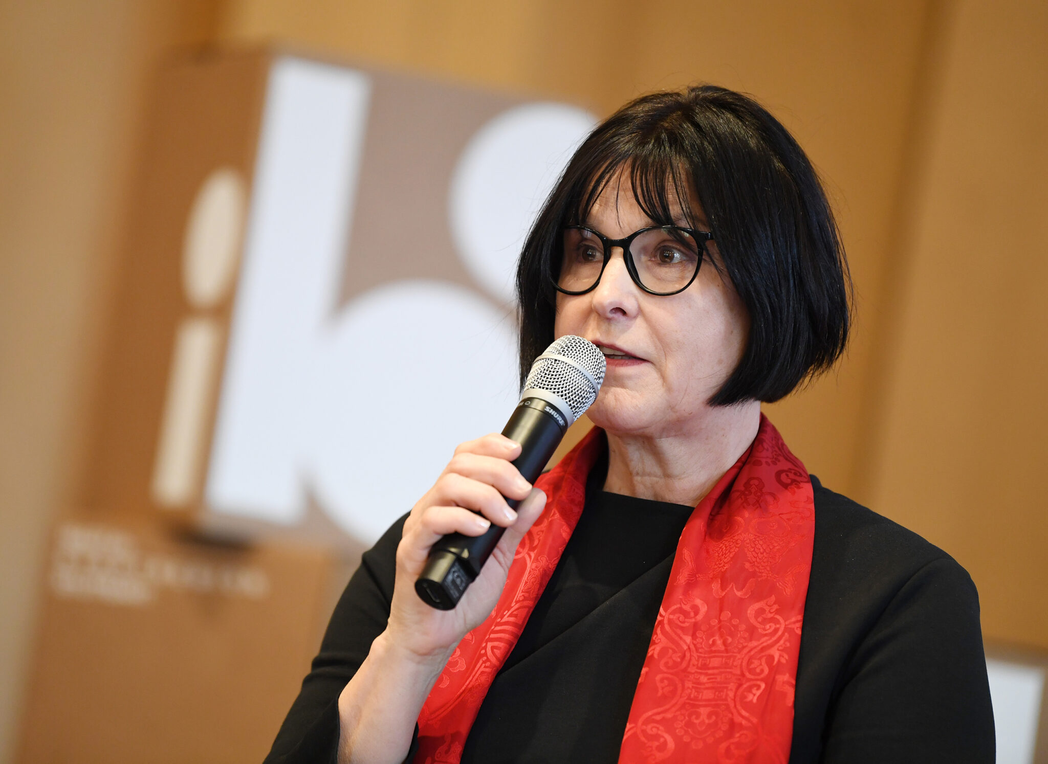 Karin Lang bei der Pressekonferenz. Bild: IBA’27/Kraufmann
