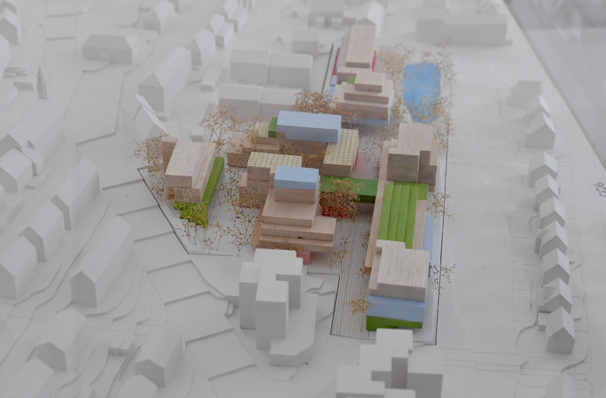 Modellfoto des Entwurfs für das IBA’27-Projekt »Zukunft Münster 2050« (Bild: IBA’27 / F. Kraufmann)