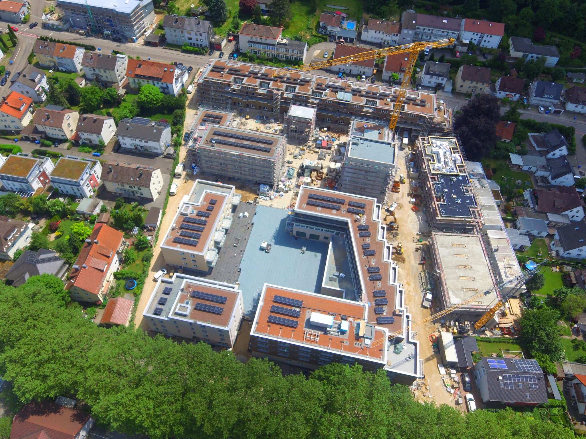 Fehrle Gärten Luftbild, Blick auf die Baustelle