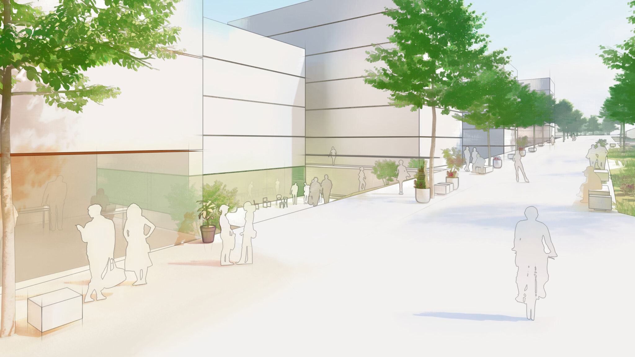 IBA’27-Projekt »Neues Wohnen Korber Höhe«: Straßenansicht aus dem Rahmenplan (Bild: UTA Architekten und Stadtplaner)