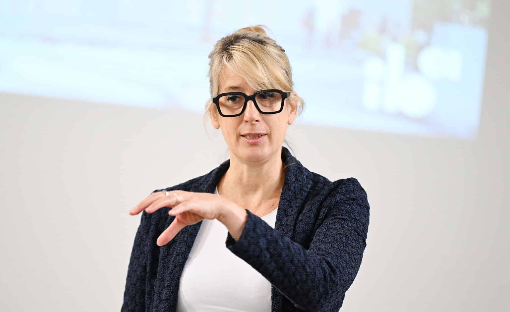 Prof. Martina Bauer, Member of the Management Board of Barkow Leibinger Architekten and Professor at the Institute for Industrial Building and Design at the University of Stuttgart (Credits: IBA’27 / Franziska Kraufmann)