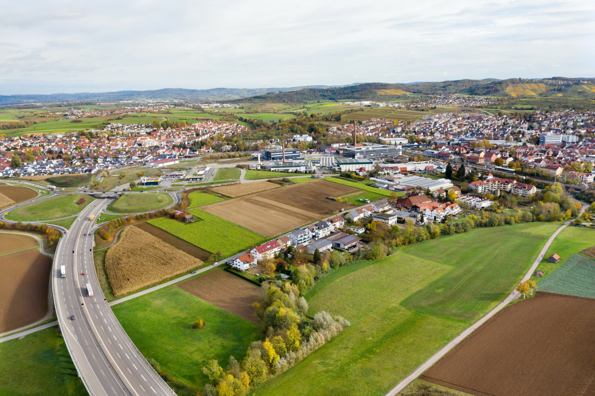 Gelände des IBA’27-Projekts »Produktives Stadtquartier Winnenden« (Bild: Stadt Winnenden / Benjamin Beytekin)