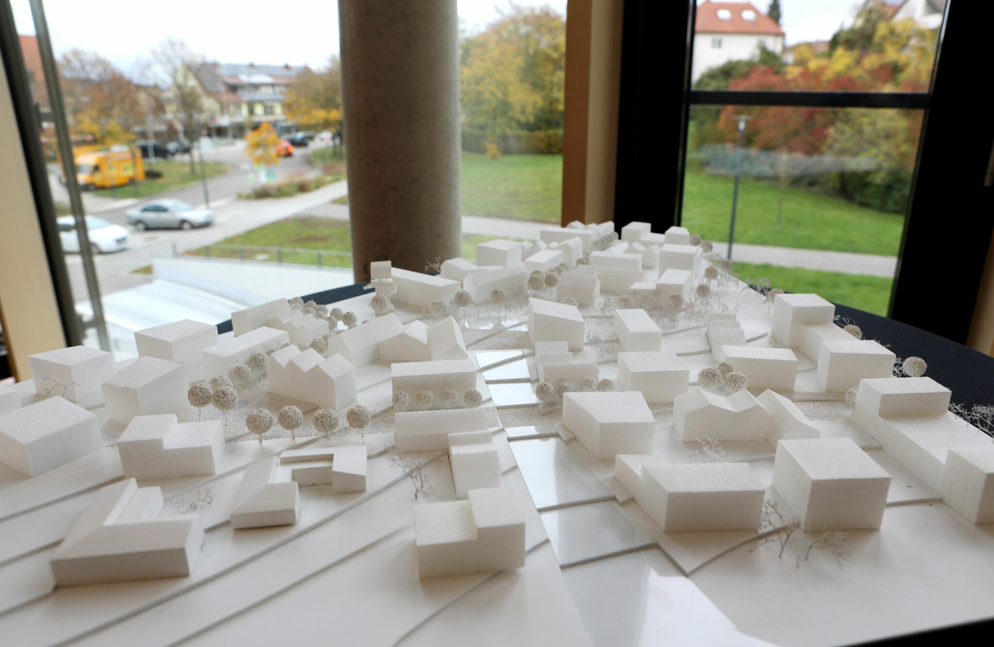 Model for the urban design concept for the IBA’27 Project Hangweide (credit: UTA Architekten und Stadtplaner / SIMA | BREER Landschaftsarchitektur)